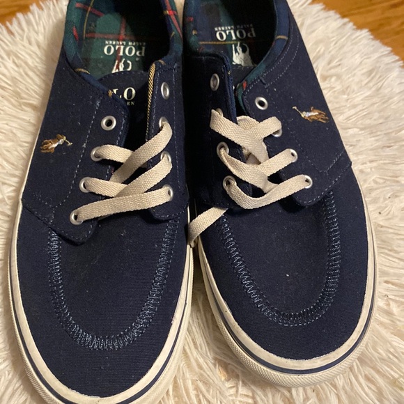 BRAND NEW TRIED ON NEVER WORN CANVAS POLO SNEAKERS size 10 - Picture 1 of 5